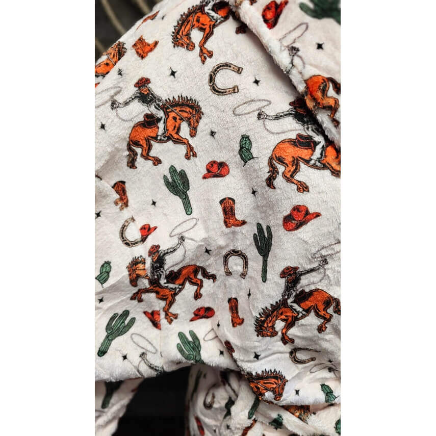 Western Cowboy Print Women's Western Bath Robe