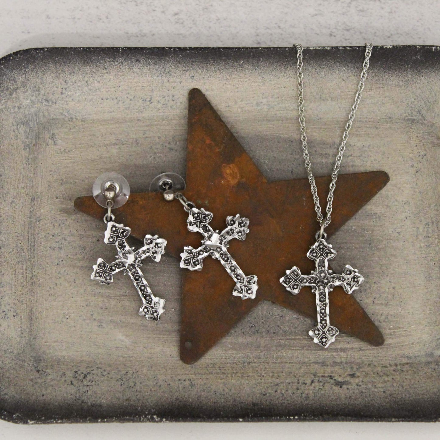 Cross Pewter Necklace