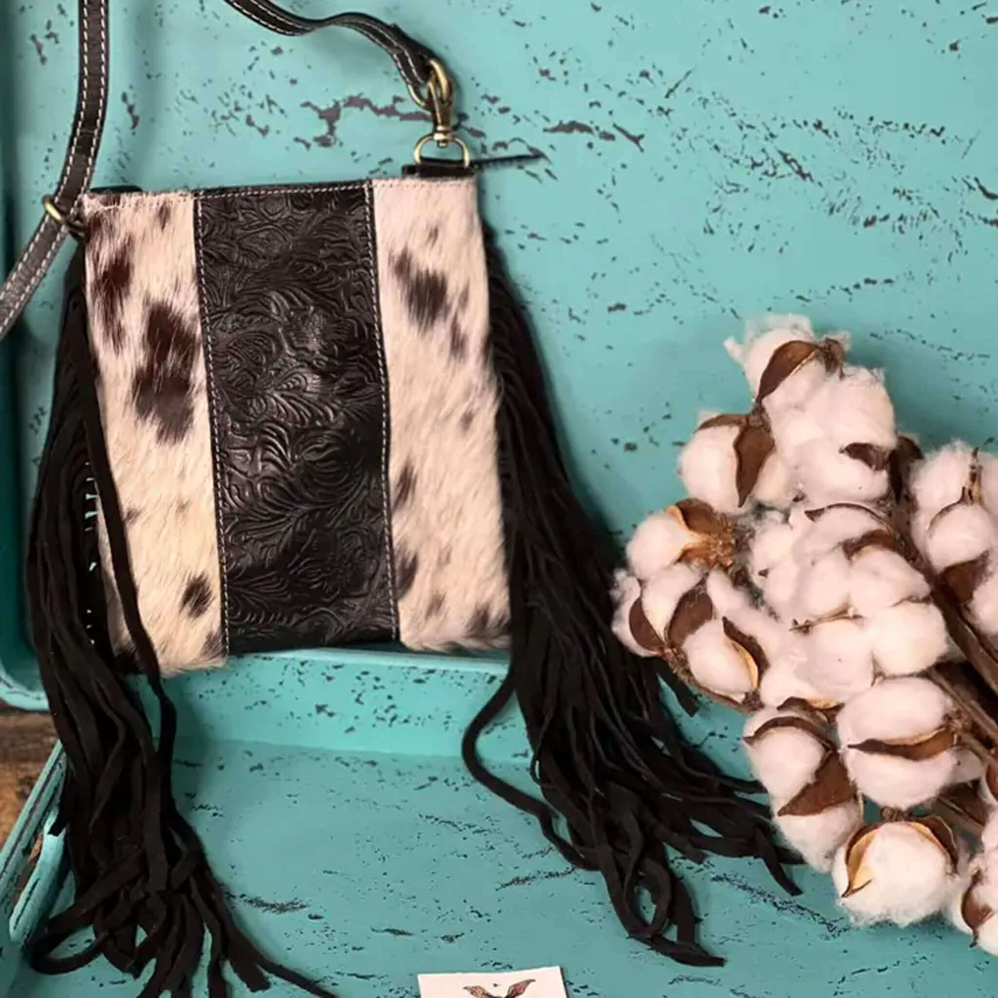 Cowhide crossbody purse hotsell