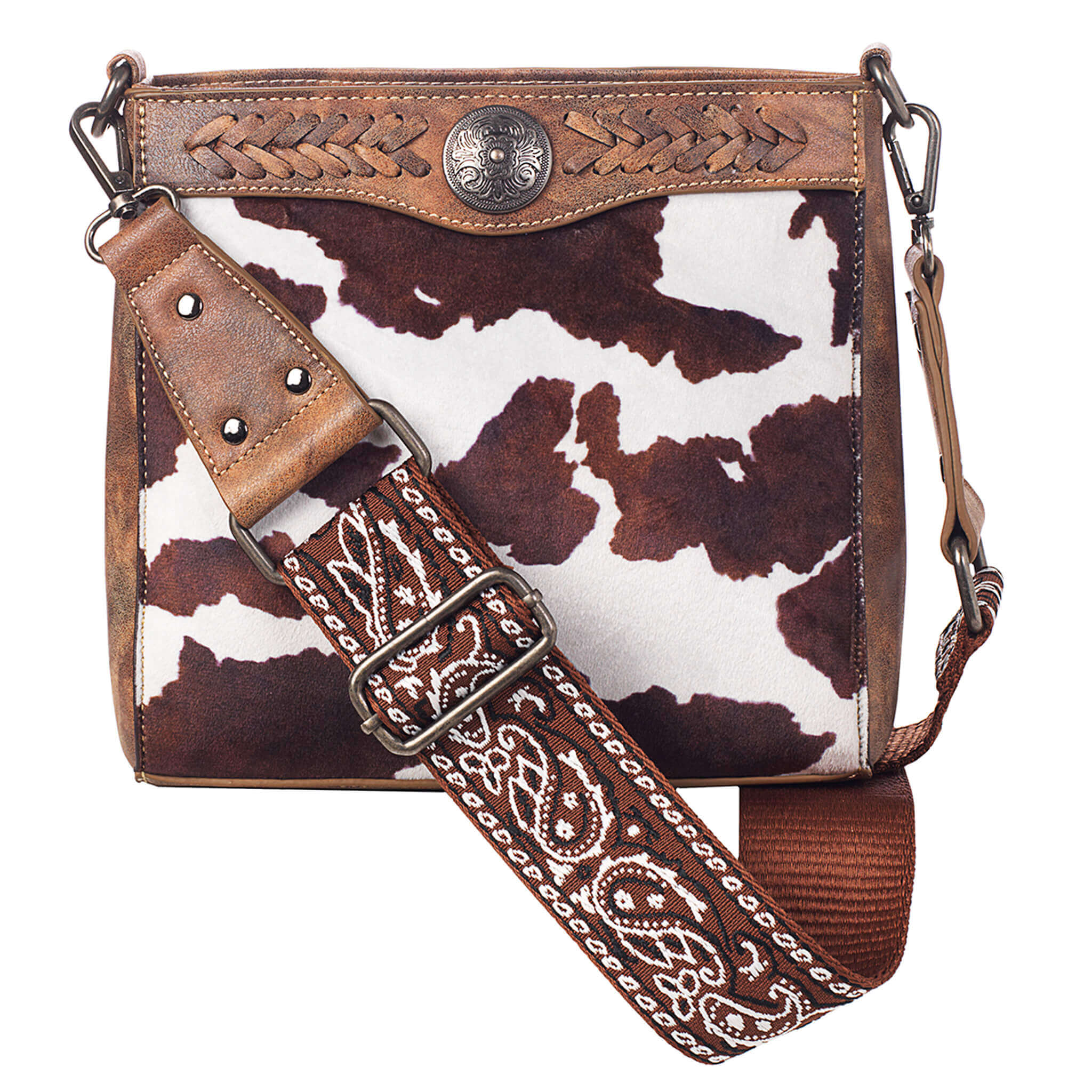 Faux cowhide purse on sale