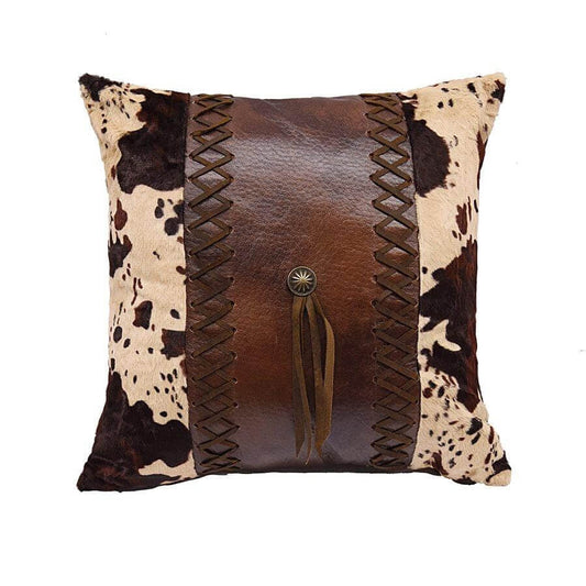 Faux Cowhide & Leather Pillow