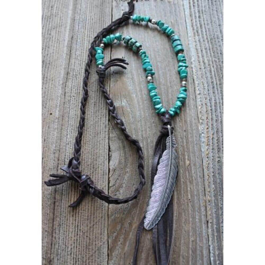 Feather & Leather Handcrafted Necklace