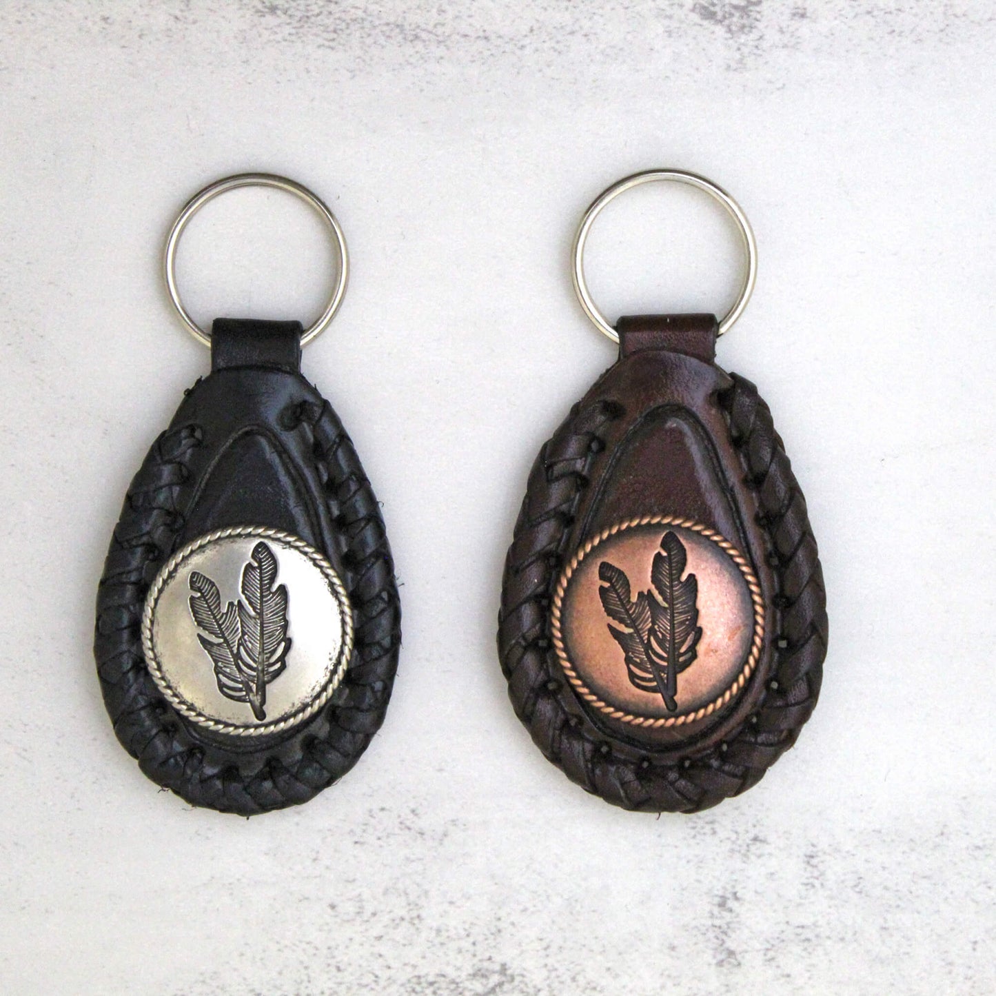 Feather & Leather Keychain