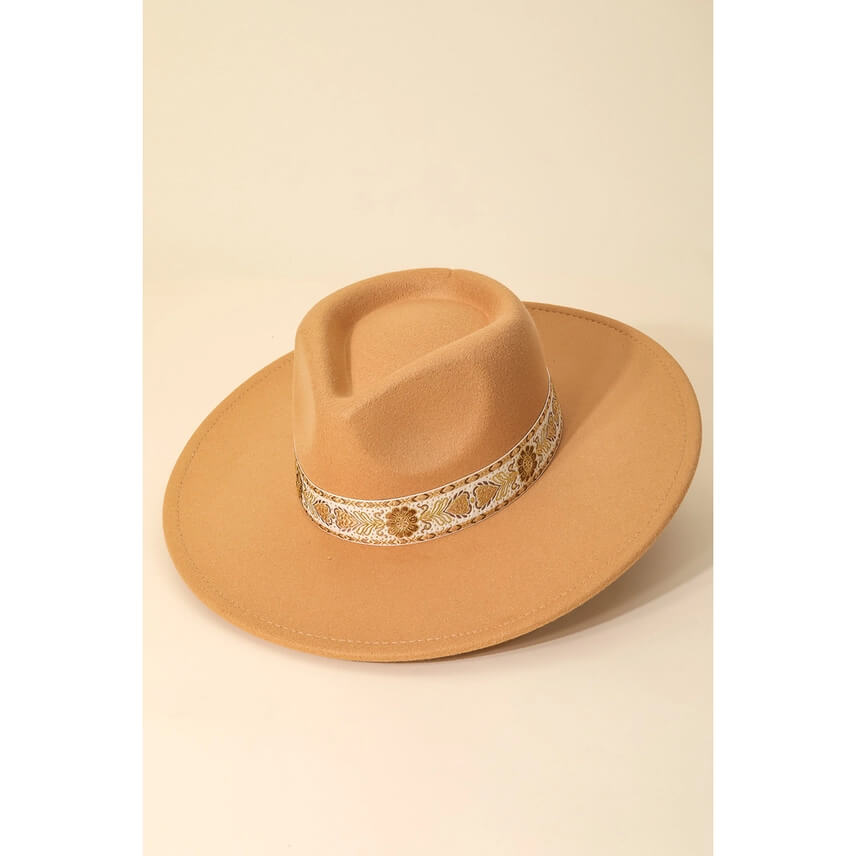 Embroidered Fashion Fedora Hat