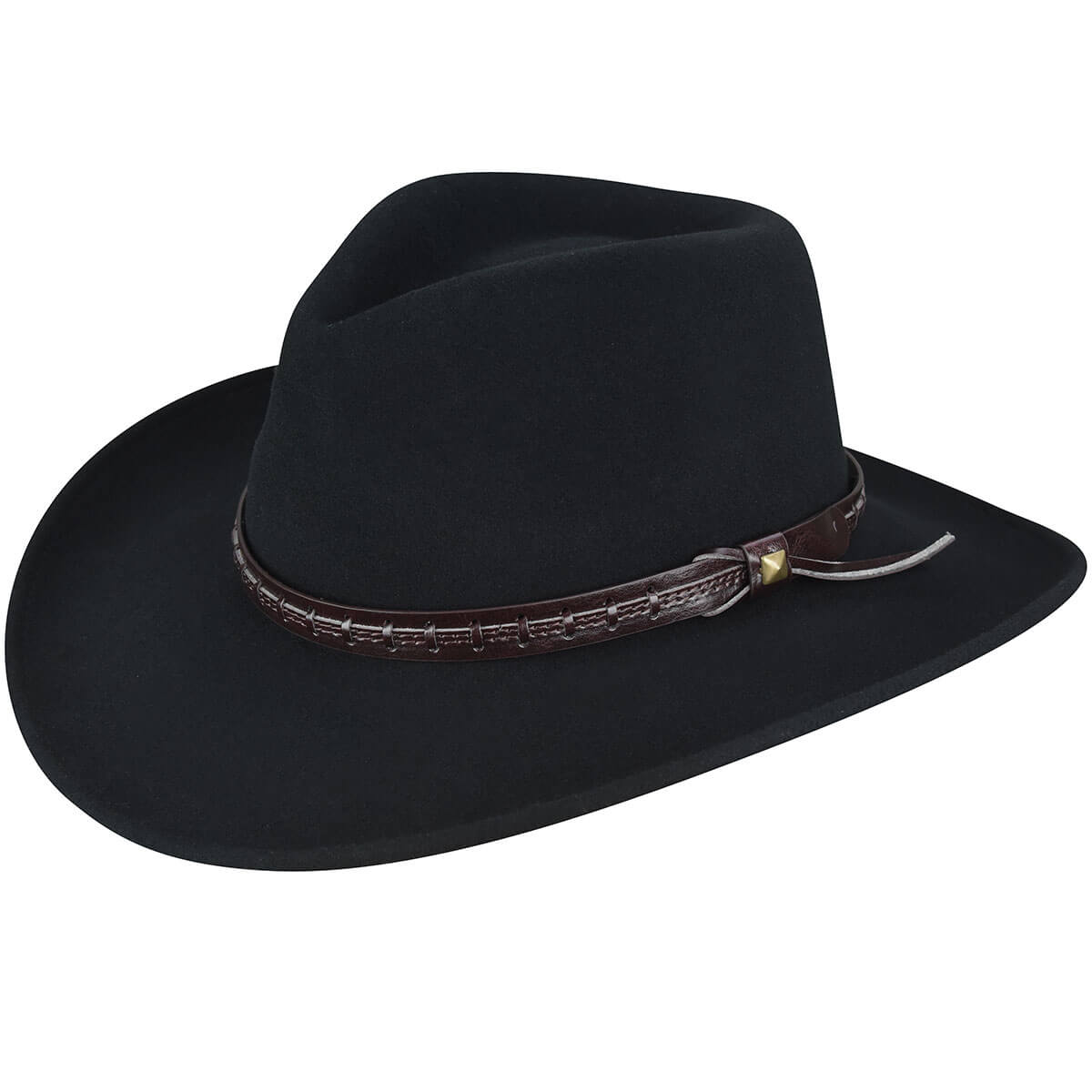 The Wind River by Bailey® Firehole is made with LiteFelt®, a treated wool that is durable, shape retentive, and water repellent. The Firehole boasts a leather hatband with leather lace trim, a pinch front cassidy crown, and a 3 1/4" brim. Made in the U.S.A.