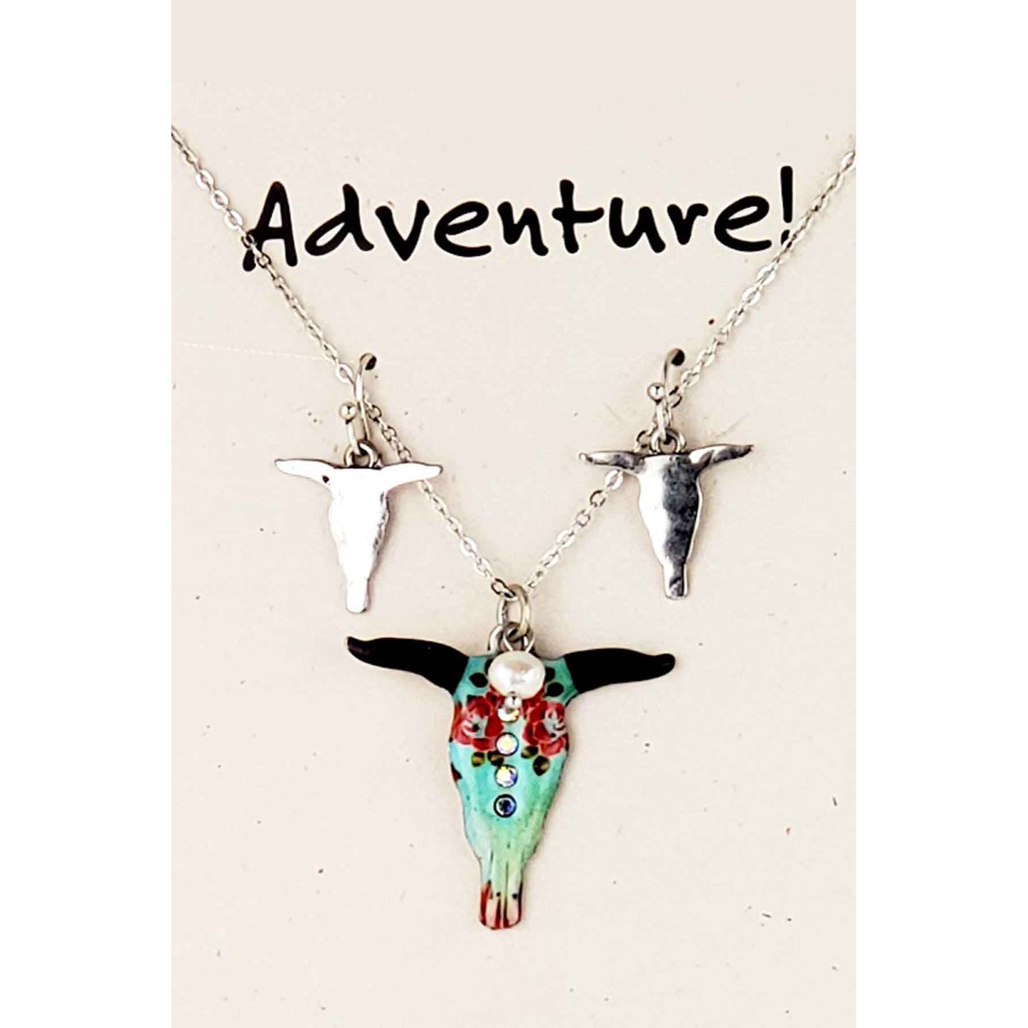 Buffalo Skull Necklace Set