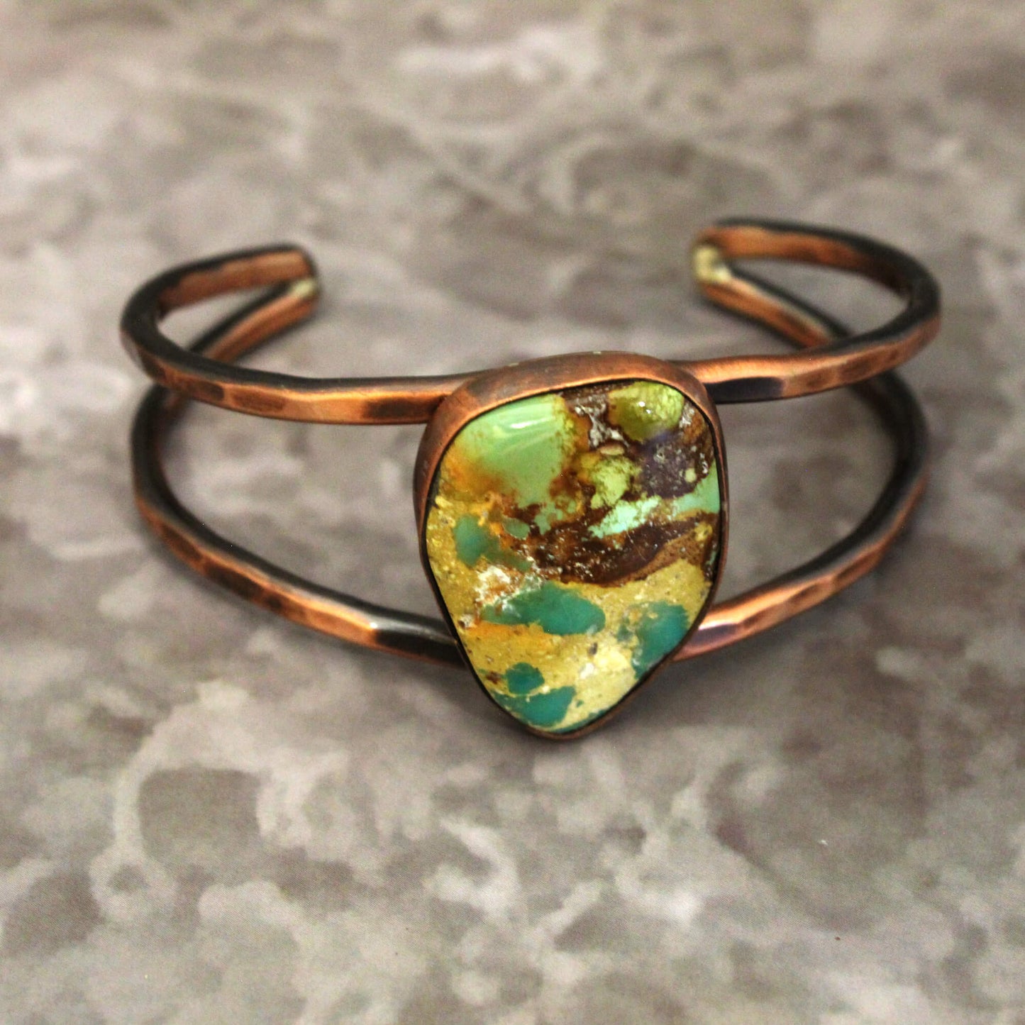 Genuine Handcrafted Turquoise Copper Cuff Bracelet