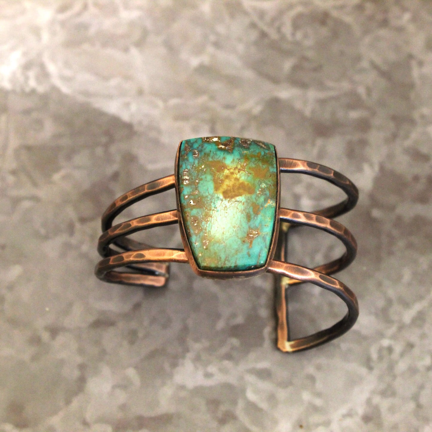 Genuine Handcrafted Turquoise Copper Cuff Bracelet