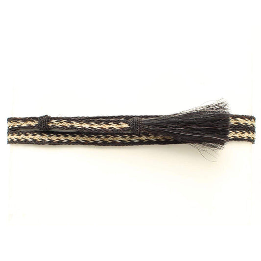 This western hatband will definitely set off the western look on your favorite hat. It features Five strand horsehair for a very unique look. The slip knots with end tassels easily adjusts for a snug fit. Tassel Color may vary.