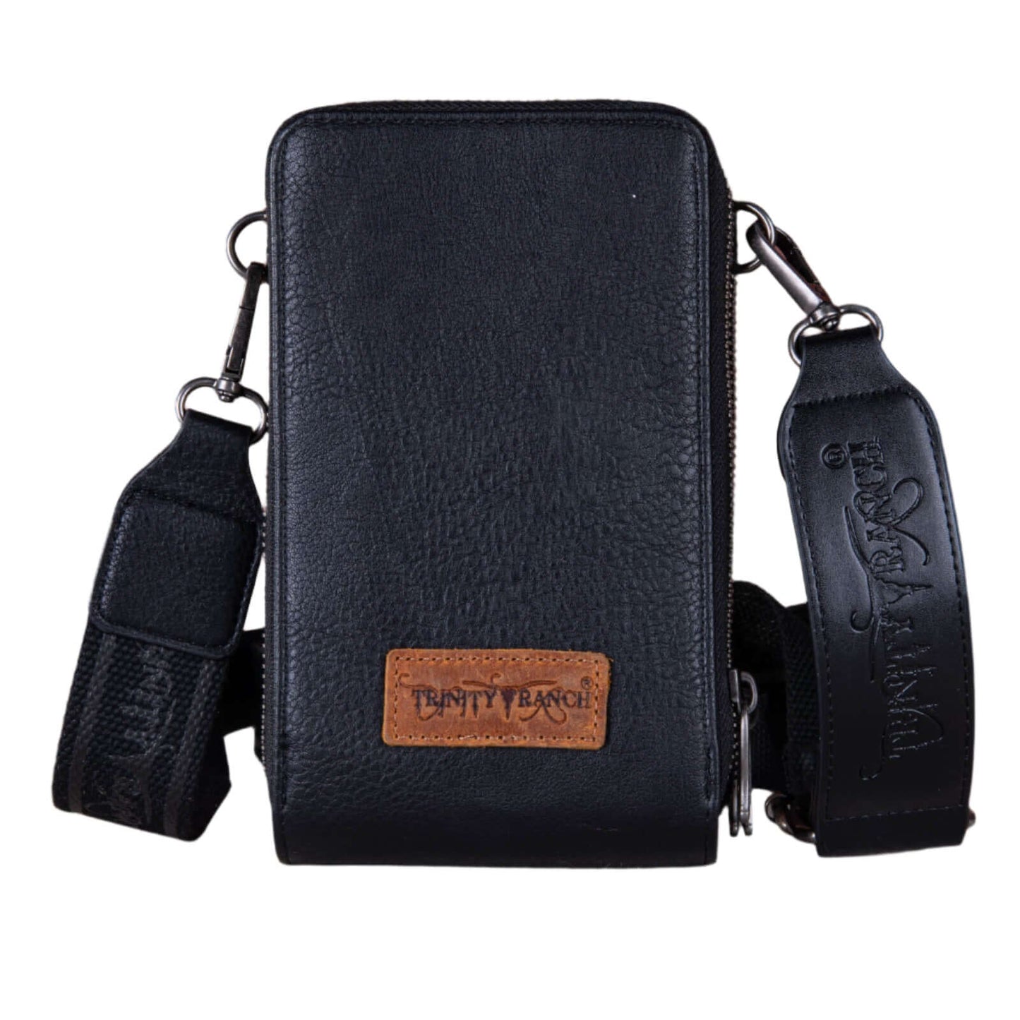 Genuine Hair-On Cowhide /Tooled Phone Purse with Coin Pouch