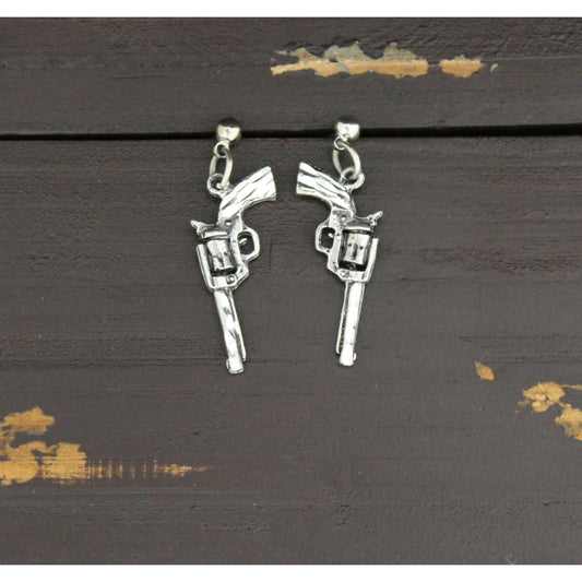 Gun Pewter Earrings