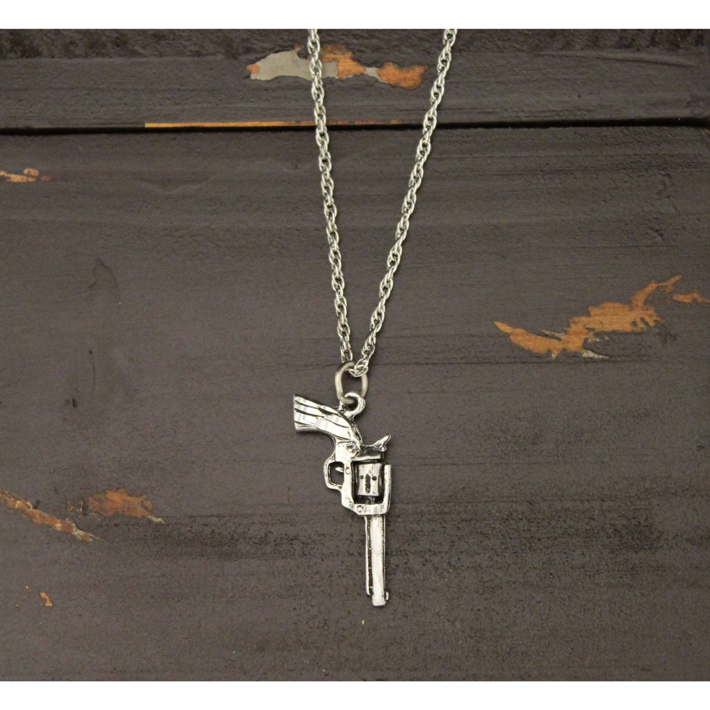 Gun Pewter Necklace