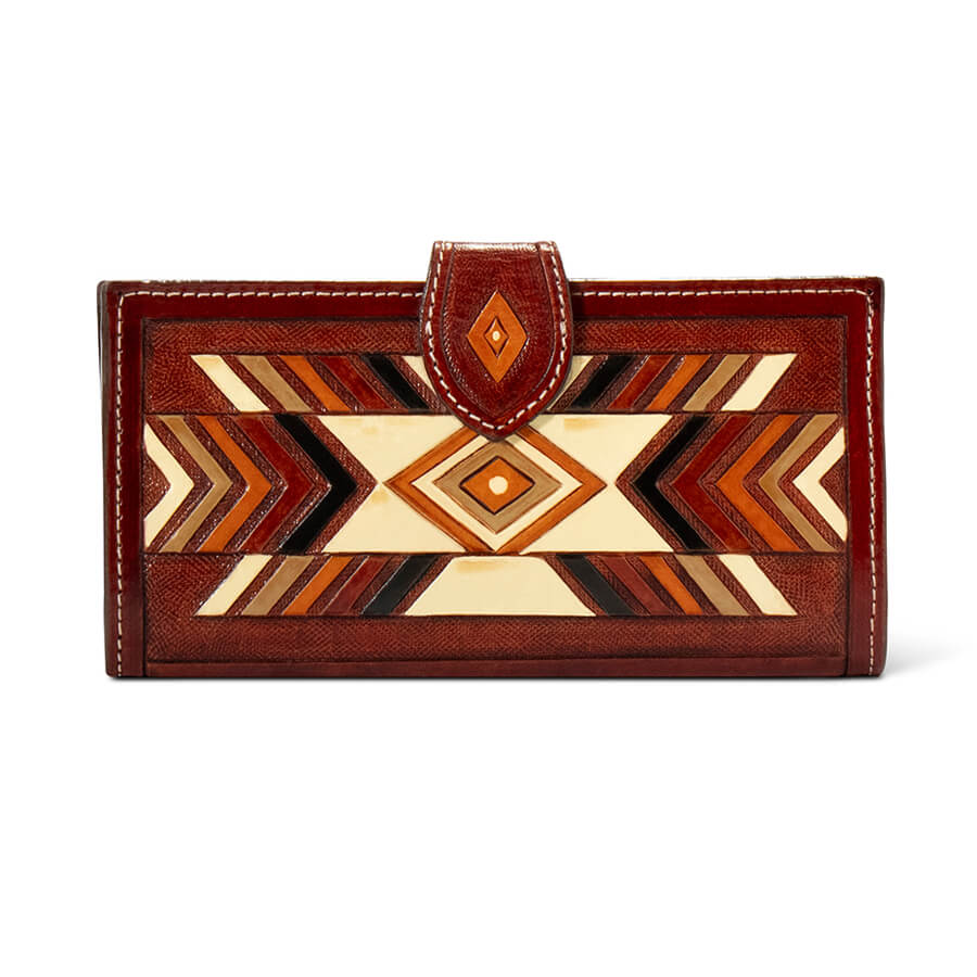 Hand Tooled Ladies Southwest Leather Wallet