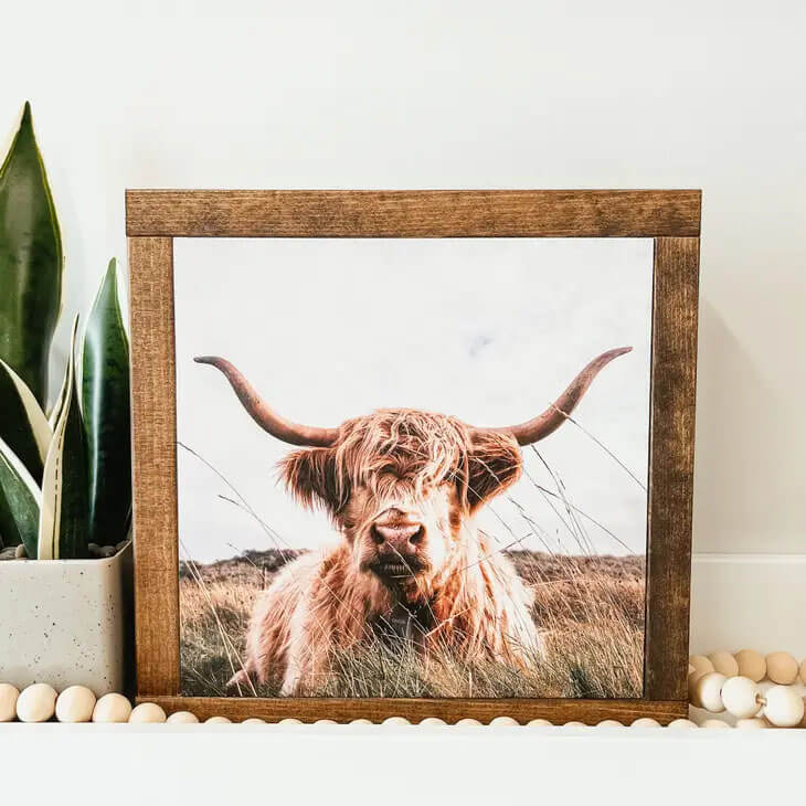 So cute, that sweet face is sure to bring a smile to yours! Each framed sign is handmade from start to finish in Canada. Features a signature flush mount for a modern look that makes the artwork stand out.