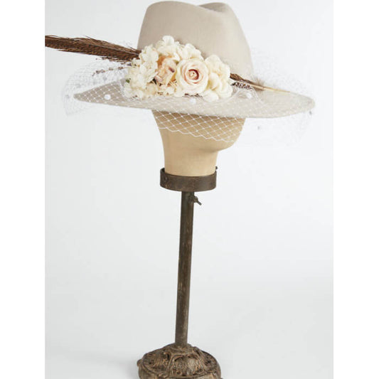 Western Style Fedora Wedding Hat