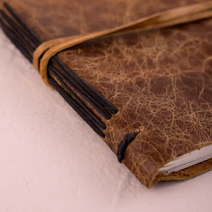 Leather Bound Rustic Style Guest Book