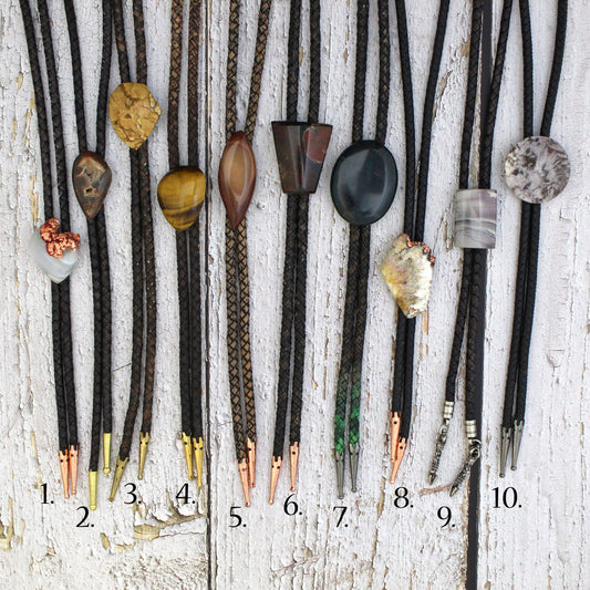 Leather & Stone Bolo Tie