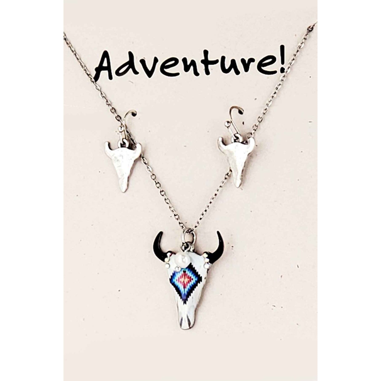 Buffalo Skull Necklace Set