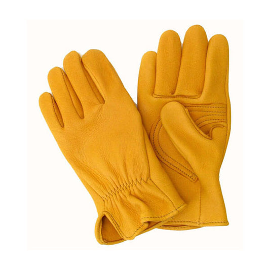 The Montana is a heavier weight Deerskin glove and very durable. It is our best roping glove. If you are a cowboy at heart and want a pair of gloves that will last, these gloves hold up well with the durable palm patch. Made in America. Gold Deerskin. Made in USA