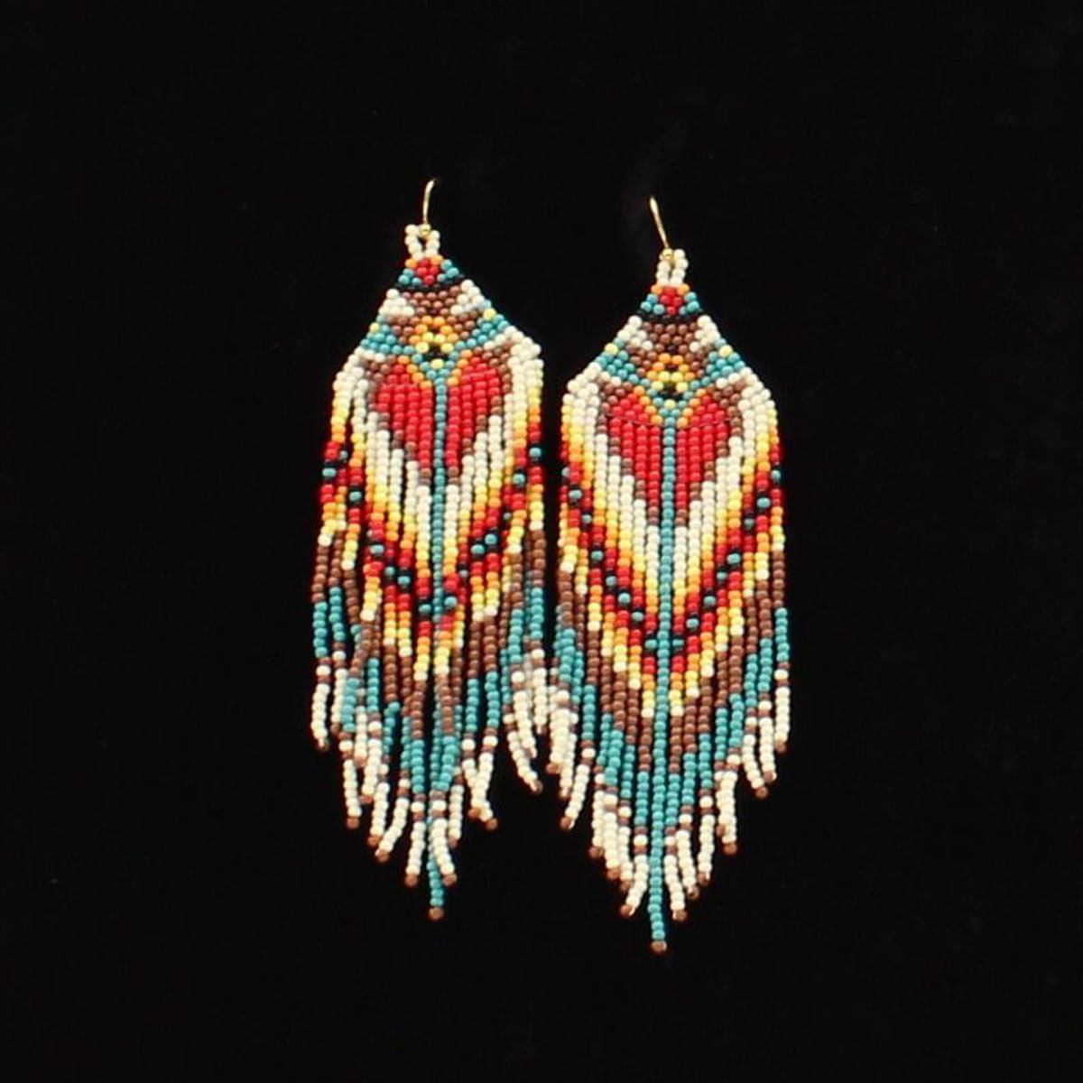 Multi-Colored Beaded Tapered Earrings