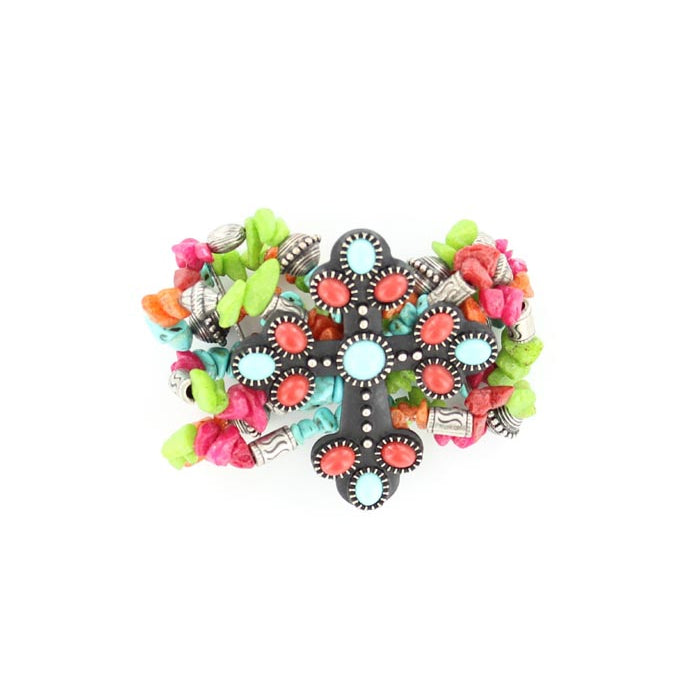 Multi Colored Cross Bracelet