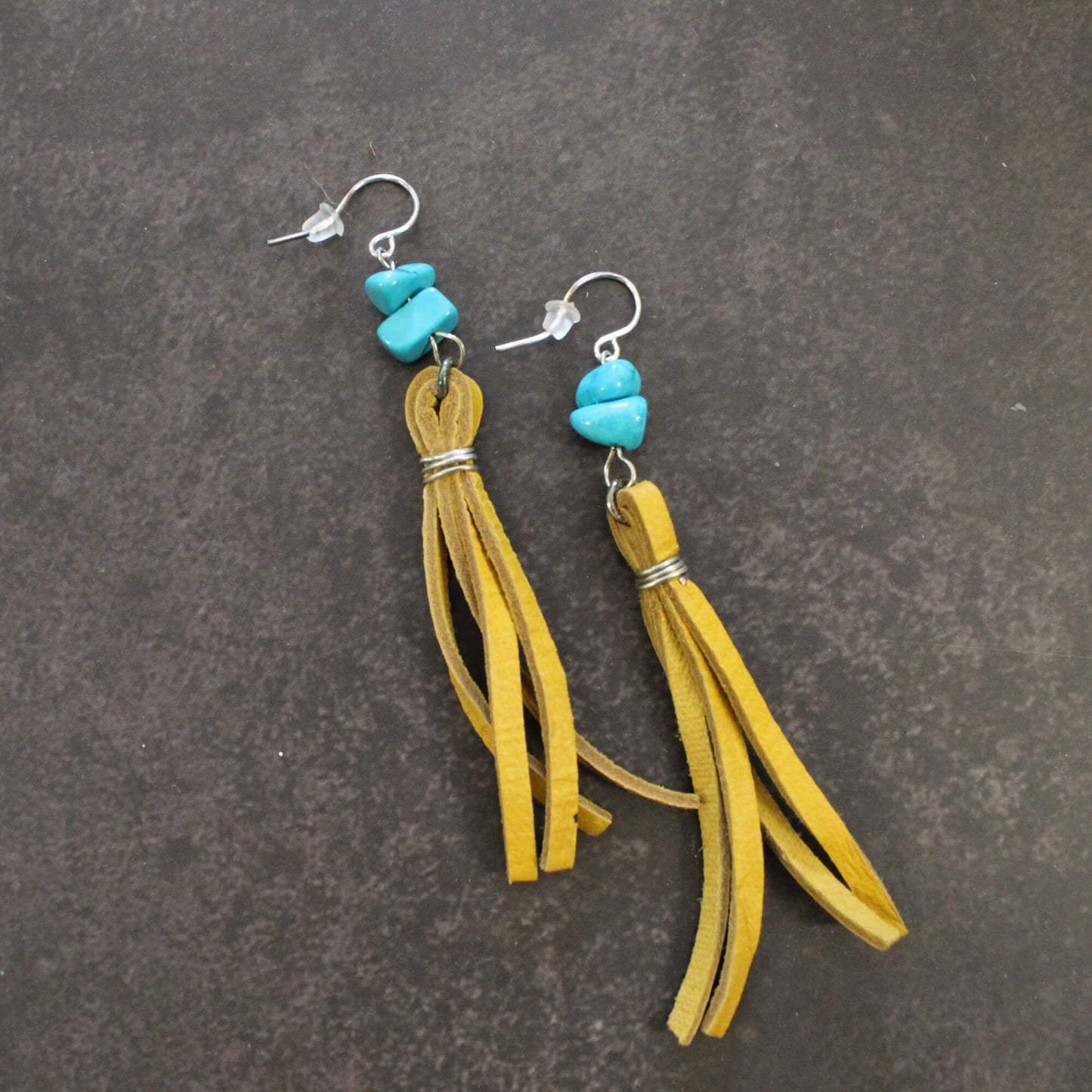 Mustard Buckskin Earrings