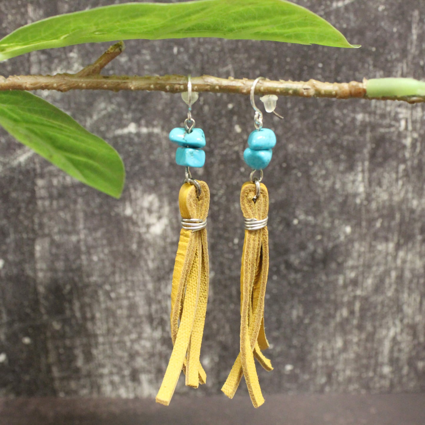 Mustard Buckskin Earrings