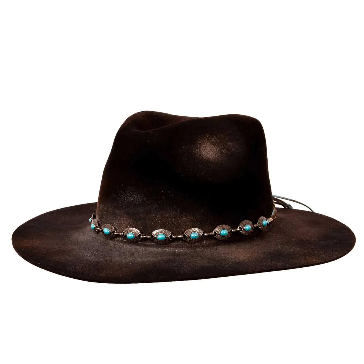 Introducing the Pueblo Felt Wide Brim Hat, the perfect accessory for any stylish individual. This hat is made from high-quality felt and features an unique hat band. The brim measures 3 1/2" and the crown is 4", making it the perfect size for any head. The black color is perfect for any outfit, whether you're dressing up or down. Whether you're hitting the town or just taking a leisurely stroll, this hat is sure to turn heads. So don't wait any longer! Limited Edition.