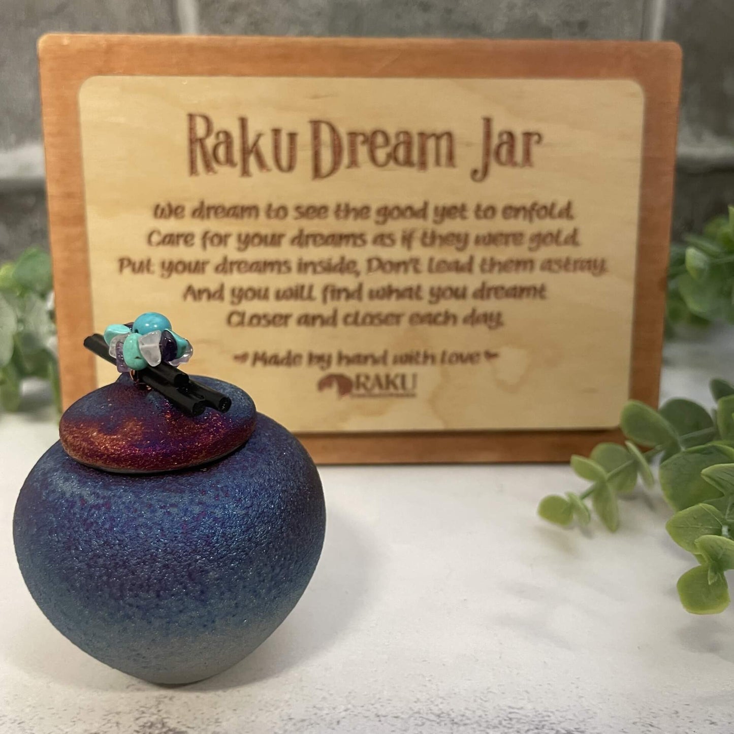 Mini Raku Pottery Dream Jar