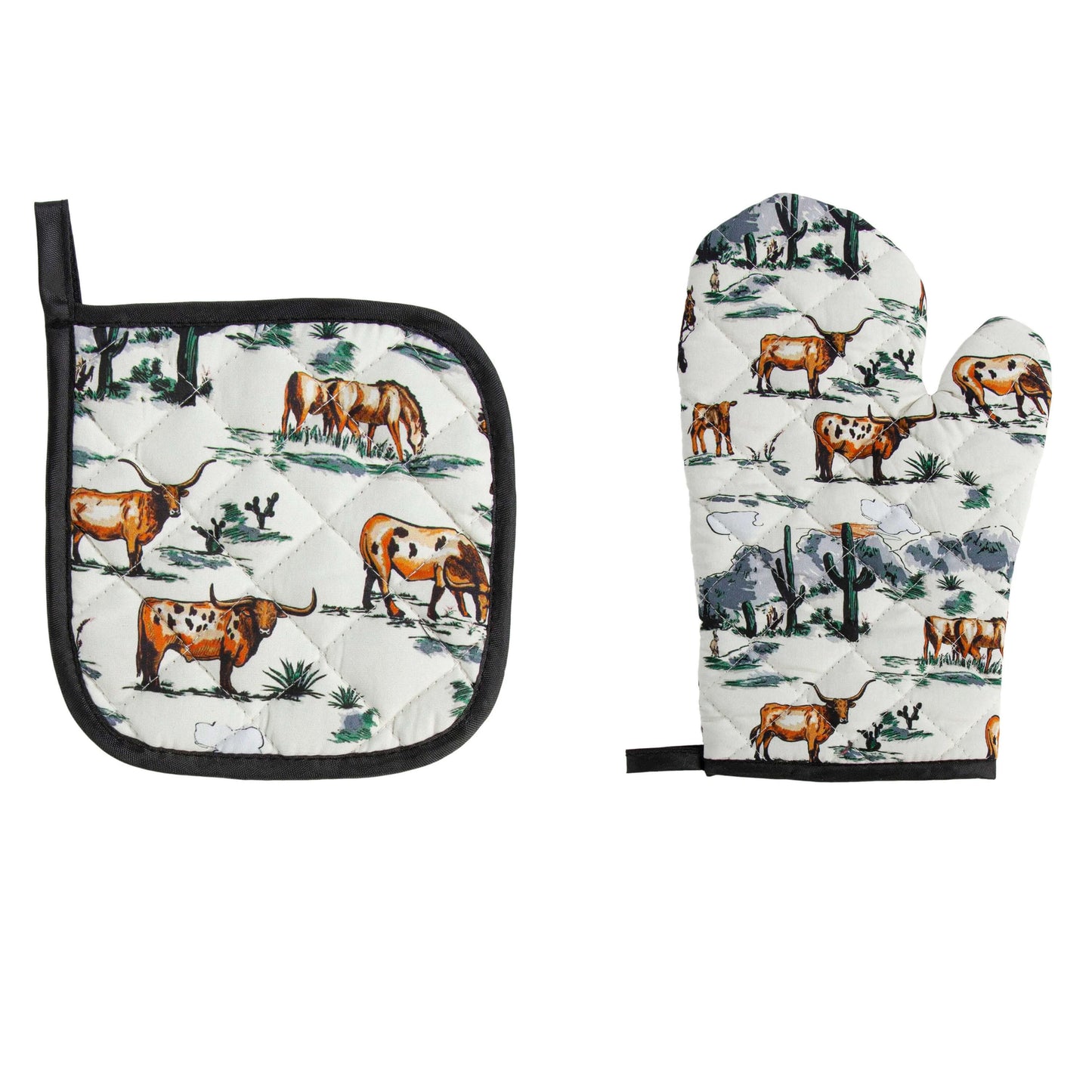 Ranch Life Pot Holder and Oven Mitt