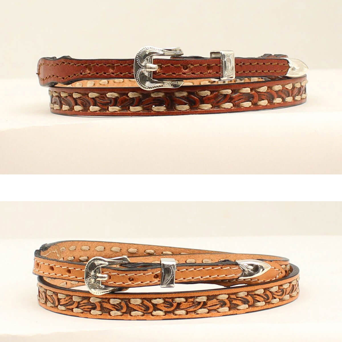 Rope Laced Leather Cowboy Hatband