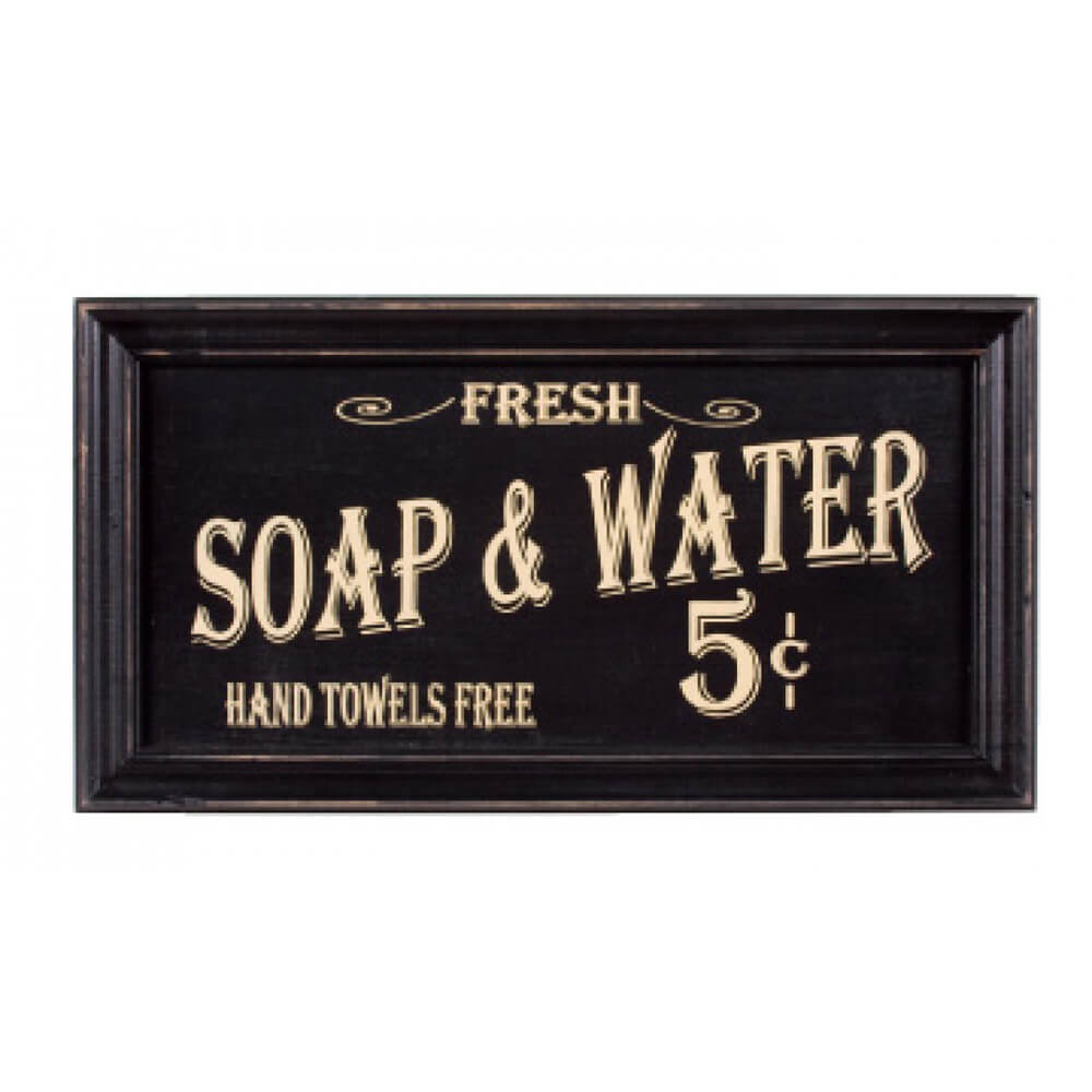 This is a great sign for your bathroom or powder room! This wood sign measures 7-½" x 13-7/8" x 5/8" and has been slightly distressed to give it an older appearance. This results in a finely crafted and detailed look. Hook on back allows for easy wall mounting. Imported.