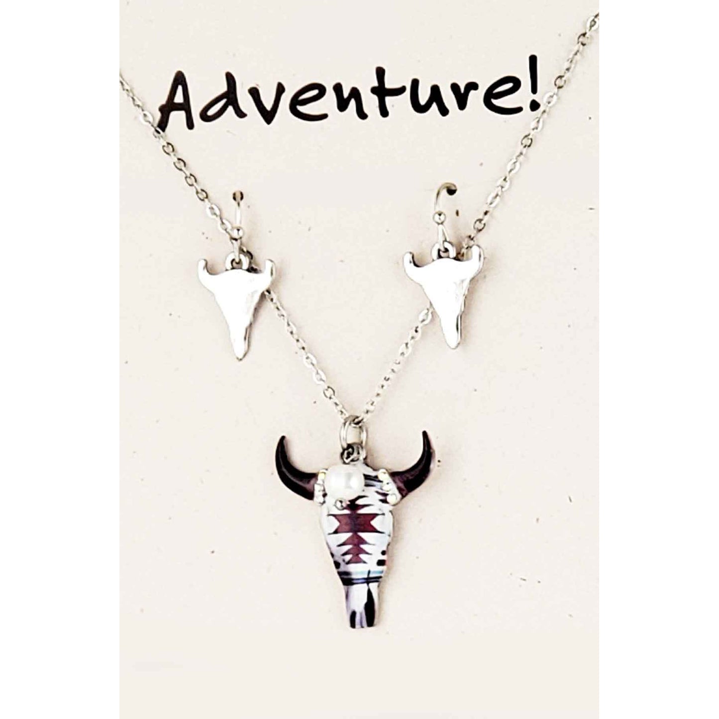 Buffalo Skull Necklace Set