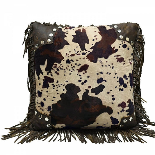 Faux Scalloped Cowhide Throw Pillow