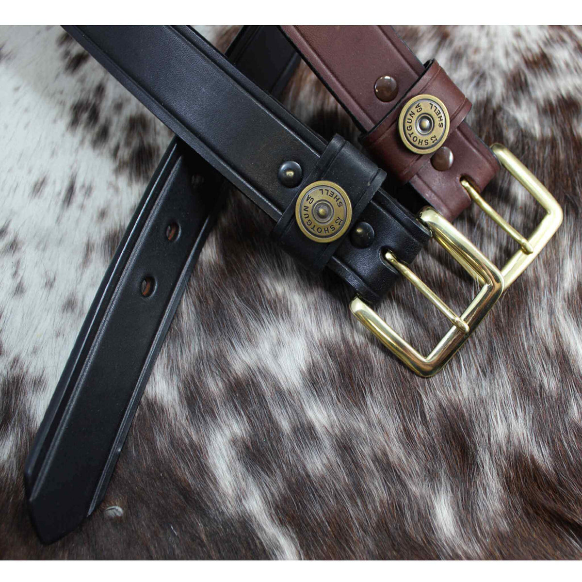 Brighton Leather Belt, multi Shotgun Shell Caps Cowhide Leather Shotshell Bandolier Belt Shotgun Shell Belt  main image 3
