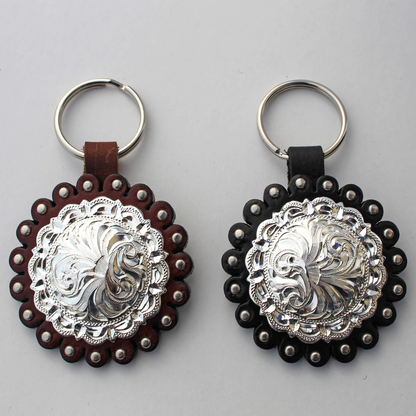 Concho Leather Keychain