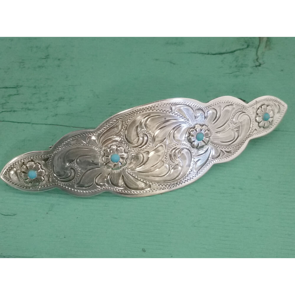 Silver Scalloped Barrette