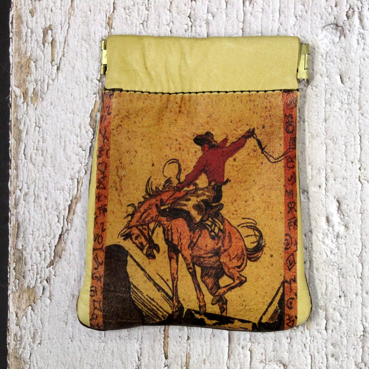 Leather Cowgirl Squeeze Coin Purse