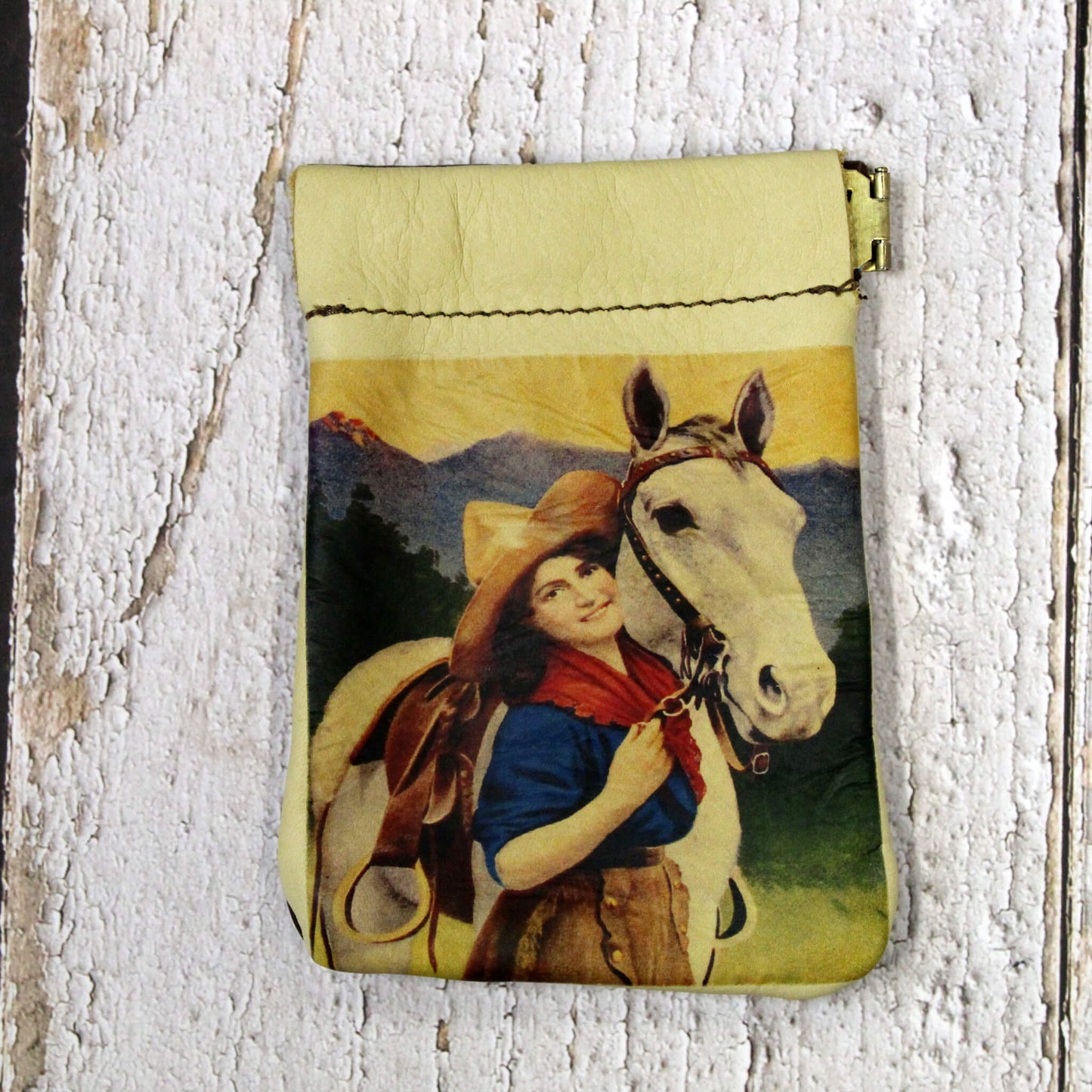 Leather Cowgirl Squeeze Coin Purse