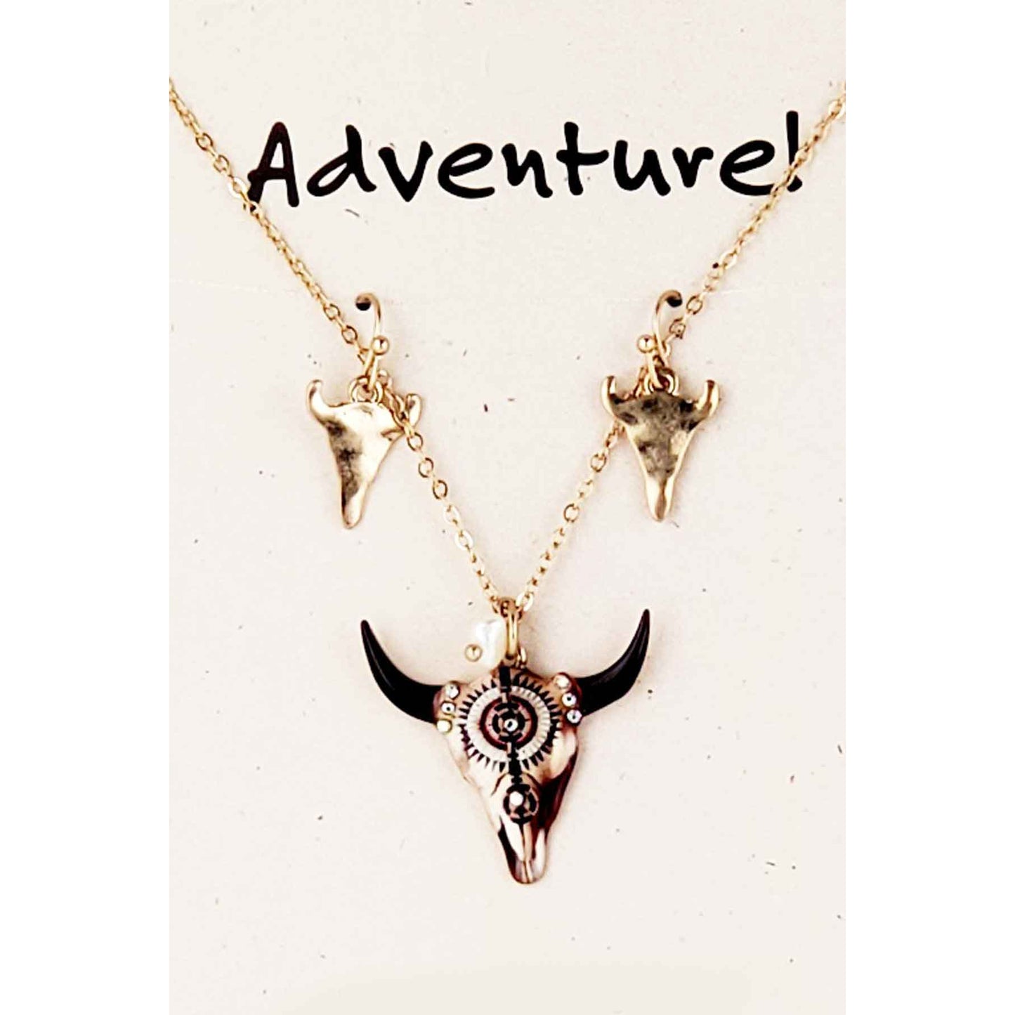 Buffalo Skull Necklace Set