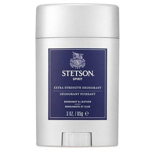 Stetson Spirit Deodorant has a vibrant, energetic scent, powered by warm amber, sandalwood and desert sage. This heavy-duty stick deodorant provides powerful odor-fighting protection in a skin-loving formula that lasts all day long. Infused with odor-fighting tea-tree oil, it's both aluminum- and paraben free. 3 oz.