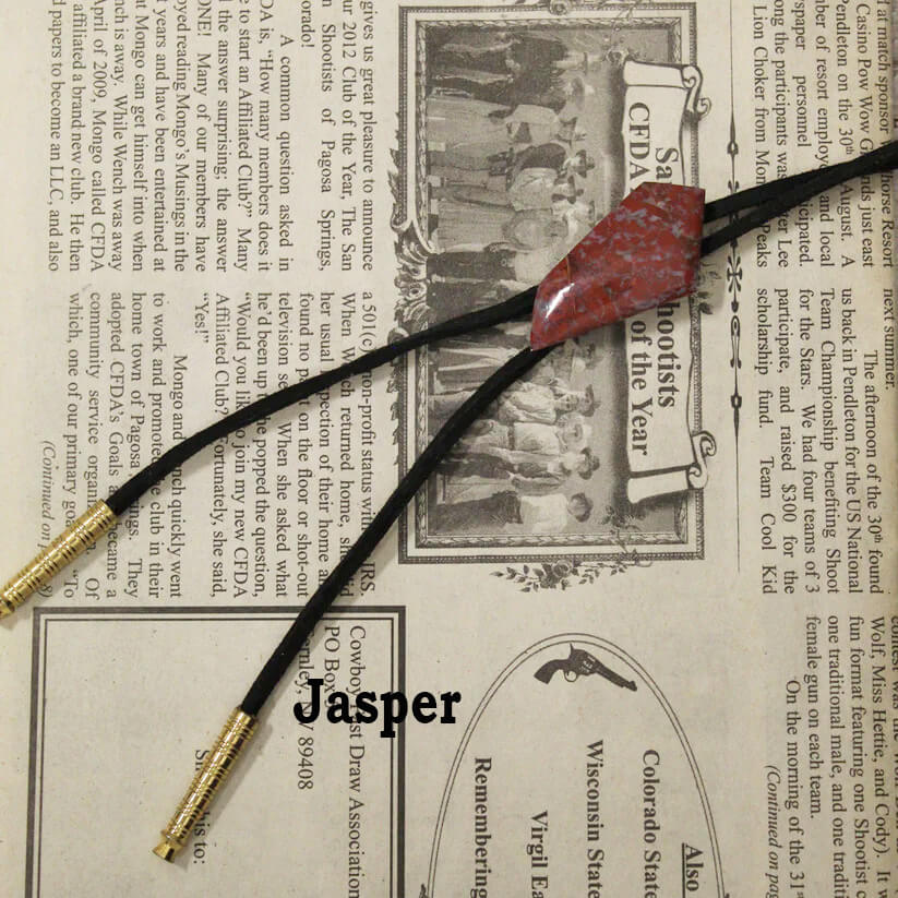 Suede Cord Bolo Tie - Genuine Stone USA