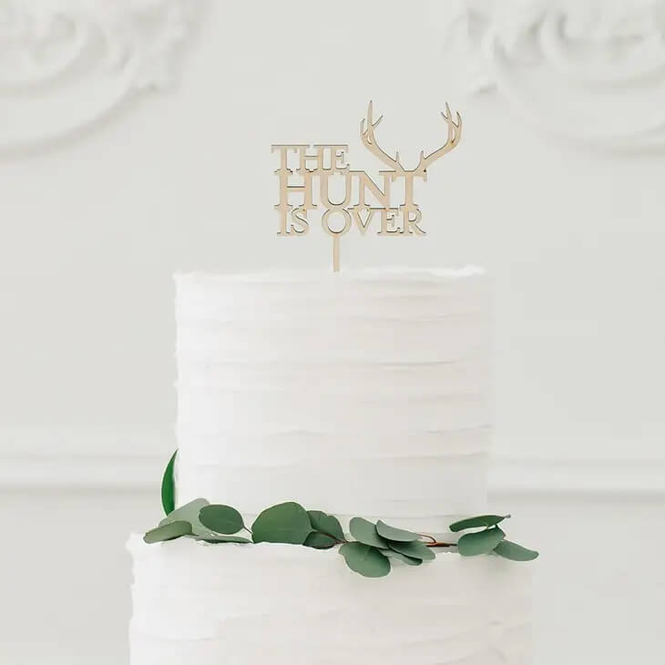 The Hunt is Over Wedding Cake Topper