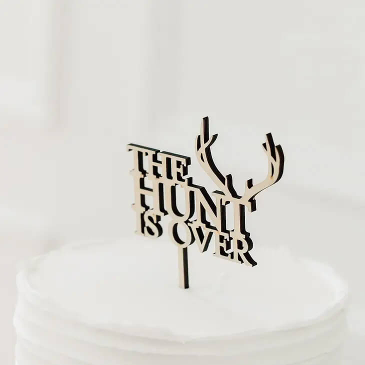 The Hunt is Over Wedding Cake Topper