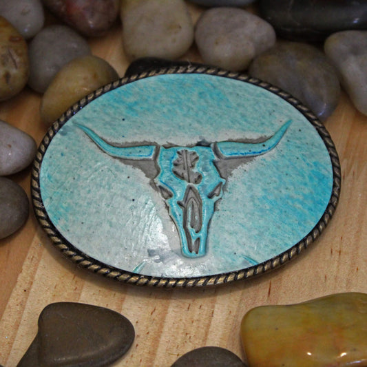 Turquoise Steer Head Buckle