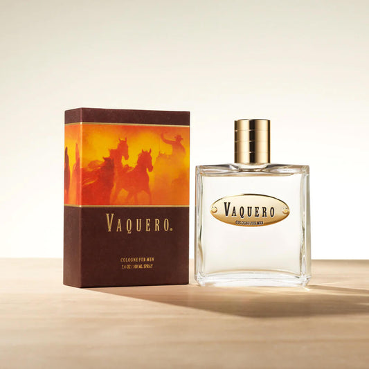 Vaquero Cologne is a warm, lasting, woody fragrance with a smooth blend of bergamot, cardamom and lavender. A touch of orange blossom rounds out the dry down of sensual amber, warm vanilla and musk. 3.4 oz