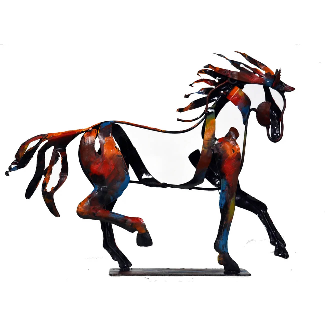 Handcrafted Metal Horse Sculpture