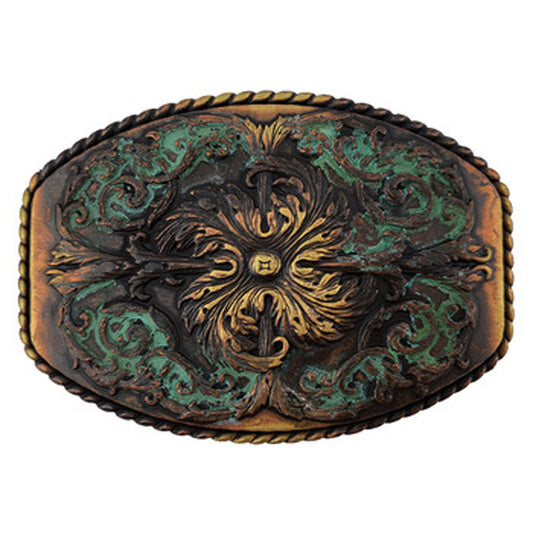 Ornate Floral Western Belt Buckle