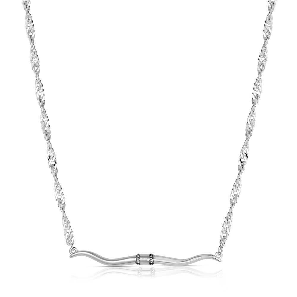 Western Silhouette Longhorn Bar Necklace