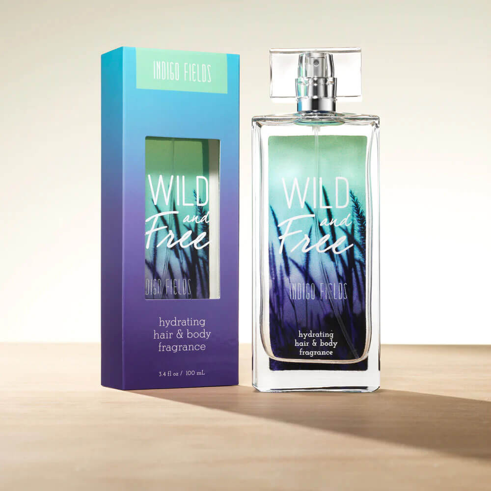 Wild and Free Indigo Fields is not only a body fragrance, but it's also a hydrating fragrance for your hair that smells incredible! Indigo Fields combines bright berries and citrus, magnolia blossom, white cedar and crystallized amber to create a dreamy fragrance fit for outdoor adventures.